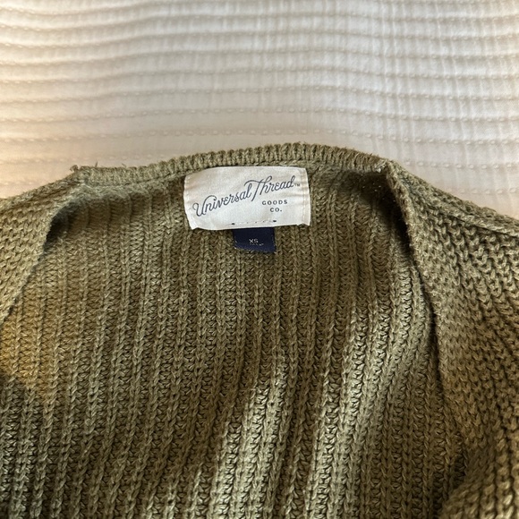 Universal Thread Olive Green Ribbed Knit Cardigan - Picture 3 of 3